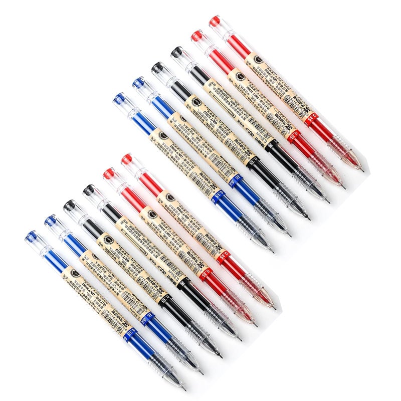 BEMLP Gel Ink Pen Quick Drying Liquid Ink Pens fine point Japanese Style Pens 0.38 mm Ballpoint Maker Pen School Office student Exam Writing Stationery Supply Technical Pens 12Pcs(4 Black 4Blue 4Red) - Image 1